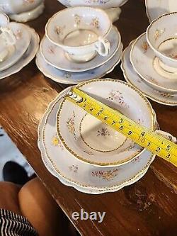 20 Piece Set Of Antique Regency English Porcelain Teapot Sugar Bowl Cups &