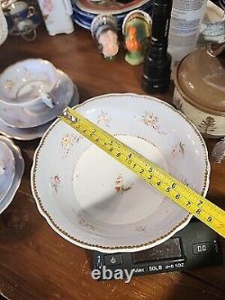 20 Piece Set Of Antique Regency English Porcelain Teapot Sugar Bowl Cups &