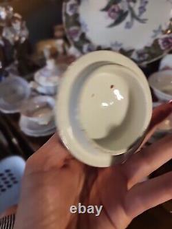20 Piece Set Of Antique Regency English Porcelain Teapot Sugar Bowl Cups &
