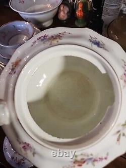 20 Piece Set Of Antique Regency English Porcelain Teapot Sugar Bowl Cups &