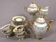 21-pc Vintage Haus Dresden Tea Set W. Germany Gold Teapot, Creamer, Sugar Bowl +