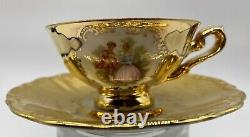 21 Piece Antique Gold Bavarian Porcelain Tea/ Coffee/Demitasse Service Set for 8