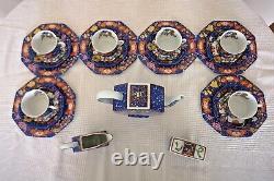 21 Piece HERMES Limoges Marqueterie De Pierres d'Orient Tea Set