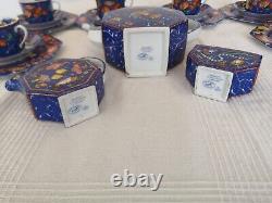 21 Piece HERMES Limoges Marqueterie De Pierres d'Orient Tea Set