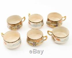 21 Piece Shimazu Satsuma Japanese Tea Set Teapot, 6 Teacups Saucers Plates