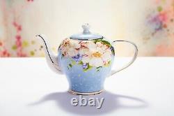 21 Pieces Vintage English Style Set Bone China Tea Kettle Teapot & Saucers