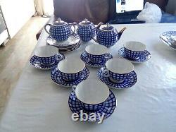 21 pcs Lomonosov USSR Tea set Cups saucers plates tea pots Cobalt Cell