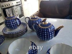 21 pcs Lomonosov USSR Tea set Cups saucers plates tea pots Cobalt Cell