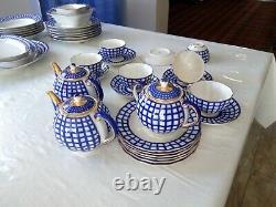 21 pcs Lomonosov USSR Tea set Cups saucers plates tea pots Cobalt Cell