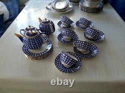 21 pcs Lomonosov USSR Tea set Cups saucers plates tea pots Cobalt Cell