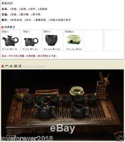 21pcs luxury tea set in chinese kungfu tea set wenge tea table tea pot cup set
