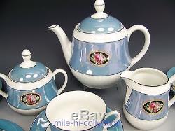 22 Pieces Bavaria Roses & Luster Tea Pot Creamer Sugar Cups Saucers Plates Set