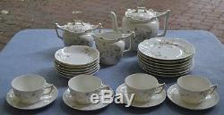 24 Pcs Tressemanes & Vogt T&V Limoge Surprise Dessert Set Teapot Plates, Bowls