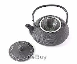 24 fl oz Black Small Hobnail Japanese Cast Iron Teapot Tetsubin Infuser Tea Set