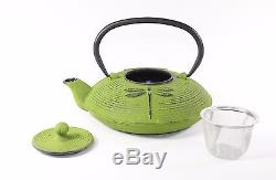 24 fl oz Green Dragonfly Japanese Cast Iron Teapot Tetsubin Infuser Tea Set