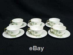 27 Pc. Vintage BELLEEK Pottery (Ireland) Shamrock Tea Set Teapot Plates