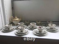 28 Piece with Coffee Pot Set Rare Vintage Bavaria Porcelain Coffee Tea Set