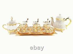 29pcs Tea Cups Set With Tray, Tea Set, 6 People Tea Cups, Sugar Bowl, Tea pot