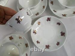 32 Pcs Antique Chelsea Grape Luster Ironstone Teapot Dessert Set For 6