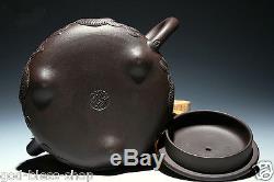 330ml full handmade shipiao tea pot marked yixing zisha tea pot dragon carved