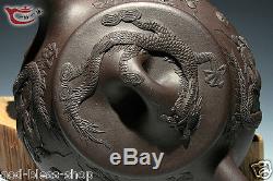 330ml full handmade shipiao tea pot marked yixing zisha tea pot dragon carved