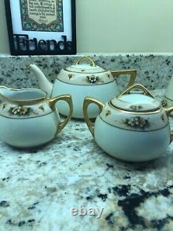 36 pc Ceramic Porcelain Teapot/Coffee Service hand painted by J. Henke