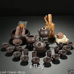 36pcs original ore stoneware yixing zisha tea set in chinese kung fu teapot cups