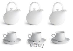 3 Granit Teapot and 3 Granit Teacup and Saucer Sets Eva Zeisel DWR