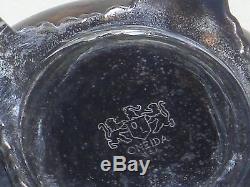 3 Piece Antique Silverplate Oneida USA Tea Set Tea Pot Creamer Sugar (4D)