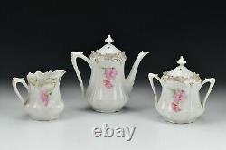 3 Piece RS Prussia Porcelain Tea Set Teapot Creamer Sugar