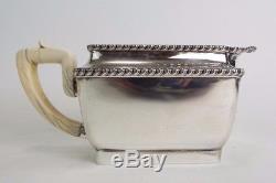 3 Piece Tea Set Service Teapot Jug Sugar Box Art Deco Bauhaus Silver 900 c1932