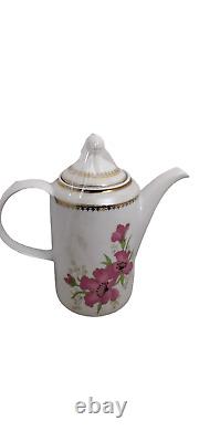 3 Piece Tea Set-Tea Pot, Creamer, & Coffee Pot Pink Roses