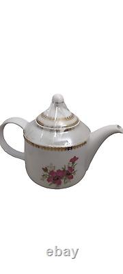 3 Piece Tea Set-Tea Pot, Creamer, & Coffee Pot Pink Roses