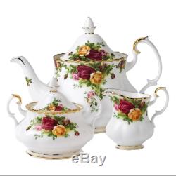 3 Piece Vintage Teapot Set Antique Floral English Tea Service Coffee Roses China