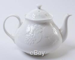 3-pc Set Wedgwood Strawberry & Vine White Bone China Teapot w. Creamer & Sugar