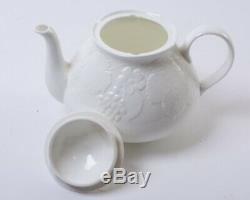 3-pc Set Wedgwood Strawberry & Vine White Bone China Teapot w. Creamer & Sugar