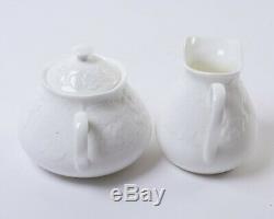 3-pc Set Wedgwood Strawberry & Vine White Bone China Teapot w. Creamer & Sugar