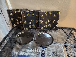 3 piece bumble bee sugar & tea tea pot, two tea cups and saucers, tw
