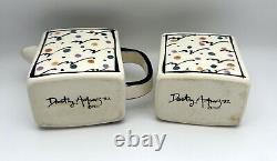 3pc Dorothy Hafner Tiffany & Co 1981 Confetti Teapot, Sugar, Creamer Hand Signed