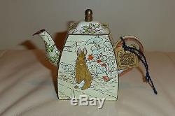 4 C. Maddicott Miniature Enamel Hand Painted Limited Edition Teapots