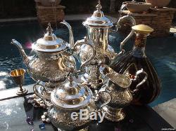 4 Gorham Chantilly Duchess Sterling Silver Set Tea Coffee Pot Bowl Heavy Old XL