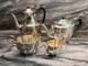4 Pc Antique Martin Hall & Co Silver Plated Embossed Coffee And Tea Pot Set
