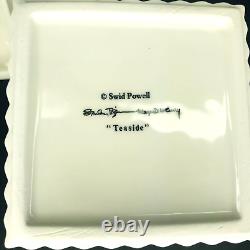 4pc Swid Powell Tigerman McCurry Teaside Tea Set Pot Creamer Sugar Bowl & Tray
