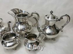 5 Pcs Reed & Barton Regent #5600 Silverplate Teapot Set