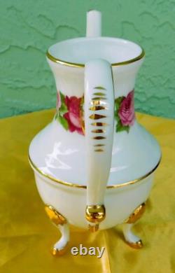 5 Piece Cabbage Rose Tea Set Teapot Creamer Sugar Spoon Platter Excellent China