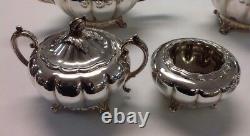 5 Piece Set Community Plate Old English Melon 2 Teapots/Coffeepots Creamer Sugar