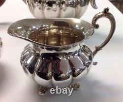 5 Piece Set Community Plate Old English Melon 2 Teapots/Coffeepots Creamer Sugar