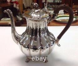 5 Piece Set Community Plate Old English Melon 2 Teapots/Coffeepots Creamer Sugar