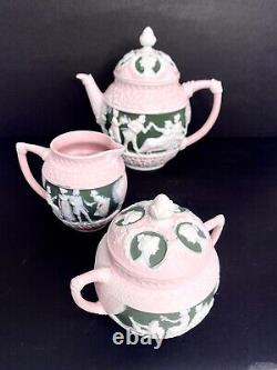 5 Piece Tea Set Victorian Dancers Antique Porcelain Schafer & Vater Rare