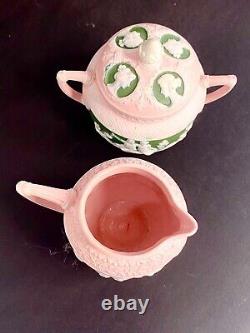 5 Piece Tea Set Victorian Dancers Antique Porcelain Schafer & Vater Rare